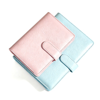 Organisateur de budget portable en cuir PU rechargeable personnalisé, couverture de classeur à anneaux A6 5, format macaron, vente en gros