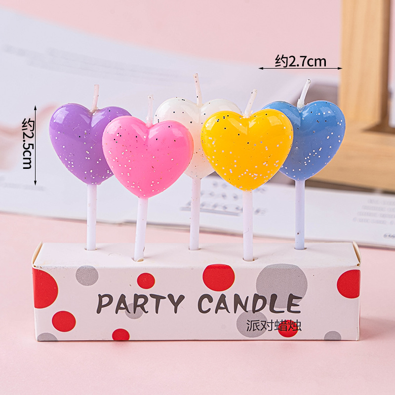 Bougie ballon rouge en forme de coeur