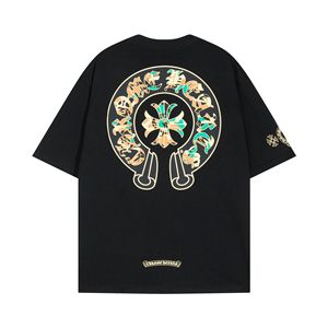 Camisetas de algodón de manga corta con letras de la marca Crochor, estilo europeo y americano, de alta gama, para hombre y mujer, modelo Gao Ke Heavy Chrome Heart 26. - Product Image 4