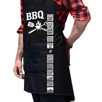 Tablier de barbecue amusant en polyester pour hommes - Cadeau rigolo pour les maîtres du barbecue, père, beau-père, mari, petit ami, frère - Lavable en machine