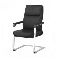 Chaise de réception économique à dossier haut, chaise de bureau exécutive à base renforcée, chaise d'invité rembourrée en cuir pour cabinet d'avocats