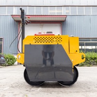 Compacteur de poussée de main de moteur de puissance élevée de rouleau vibrant hydraulique de deux-tambour pour la route