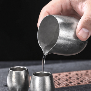 Decantador de Vino de Titanio, Vaso Medidor de 130 ml con Resistencia a la Corrosión, Ligero, Plateado, Clásico, para Hombre, Set de Regalo para Bar - Product Image 5