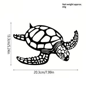 Autocollants muraux en métal en forme de tortue, décoration murale créative sur le thème de la plage, pendentif mural - Product Image 6
