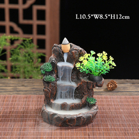Vente flash : Brûleur d'encens à reflux en résine chinoise Zhuolong, fontaine à fumée, cadre, petit modèle pour la maison ou le bureau, cascade, toutes saisons