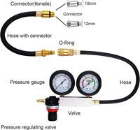 MEDSEN Kit de test de compression de moteur automobile 8 pièces, testeur de fuite de cylindre de moteur à essence, jauge de pression de cylindre 0-300 PSI