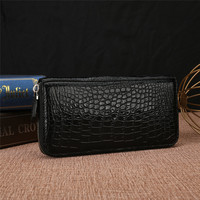 RC91 hitam coklat pemegang koin mode untuk pria wanita kulit buaya dompet kartu Logo kustom asli dompet kulit buaya asli