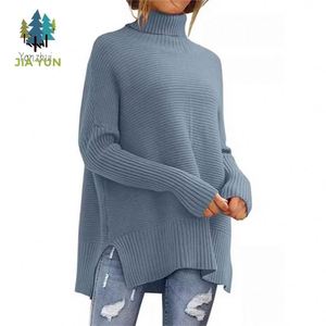 Maglione Oversize da <span class=keywords><strong>Donna</strong></span> a <span class=keywords><strong>Collo</strong></span> <span class=keywords><strong>Alto</strong></span> Personalizzato, Manica Lunga con Spacco, in Poliestere Lavorato a Maglia, Prezzo all'Ingrosso - Product Image 4
