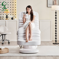 Chaise de massage de salon de beauté moderne blanche réglable Jincheng, lit de soin des cils, lit de beauté électrique de salon