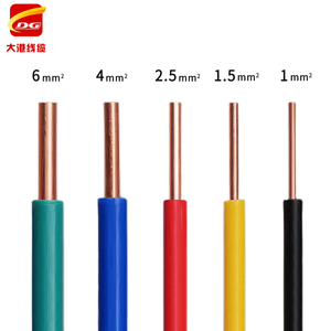 Fil et câble électriques domestiques en cuivre pur BV H07V-U, monoconducteur 1,5 2,5 4 6 mm, fil électrique solide avec isolation en PVC - Product Image 1