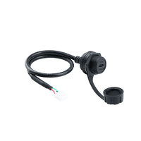Connecteur de montage sur panneau USB Type-C 2.0 femelle LSHITECH IP67 avec câble de 0,3 à 1 m pour applications industrielles et marines