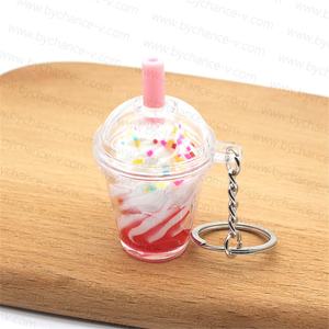 Crème glacée entreprise marketing promo idée cadeau crème glacée artificielle sundae porte-clés pendentif <span class=keywords><strong>petit</strong></span> cadeau pour les consommatrices - Product Image 4
