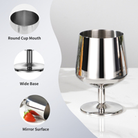 Verre à vin à tige courte avec logo personnalisé 360ml/12oz verre à vin rouge gobelet de luxe verre à vin en acier inoxydable or pour fête de mariage