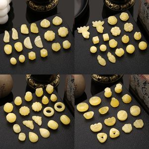 Perles d'espacement géométriques irrégulières en résine synthétique ambre sculptée, parfumées à la colophane, pour la création de bijoux faits main - Product Image 4