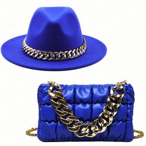 Hot Selling Custom Logo Women Luxury Hat and <b>Purse</b> Sets Fedora Hat - Product Image 4