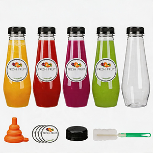 Bottiglie per succhi da 360 ml <span class=keywords><strong>con</strong></span> <span class=keywords><strong>tappo</strong></span> <span class=keywords><strong>a</strong></span> <span class=keywords><strong>vite</strong></span>, in plastica trasparente, riutilizzabili, <span class=keywords><strong>a</strong></span> forma di cono, contenitori per bevande sfuse, ideali per succhi, latte, tè, 12 oz, disponibili in stock locale negli Stati Uniti. - Product Image 1