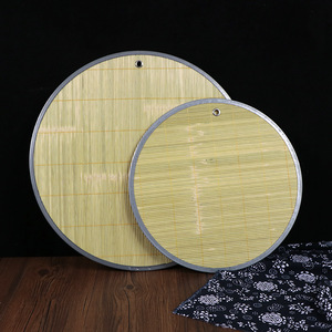 Bamboo Dumpling <b>Mats</b> Round With Iron Edging Multi Size For Kitchen Use - Product Image 2