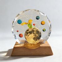 Vente en gros de médailles en verre gravées, ornements en cristal aérospatial lumineux imprimés en 3D avec couleur interne