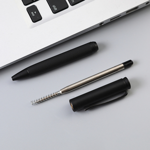 2026 Lüks İş Hediyesi Dolma Kalem Tamamen Mat Siyah Roller Kalem Yüksek Kaliteli Çevirmeli Metal Tükenmez Kalem Özel Logo ile - Product Image 5