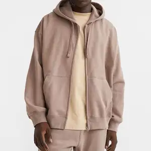 Custom Zip Up Hoodie Fleece Cotton French Terry Oversized Blank Tracksuit Manufacturer Men'S Hoodies Tracksuits For Men