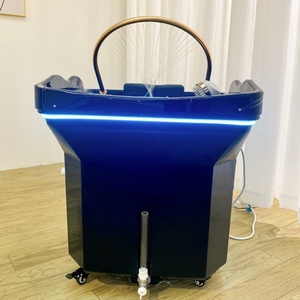 Muebles Modernos para Salón de Belleza, Lavabo de Lujo Negro Portátil para Spa Capilar con Tanque de Agua de 60L, Lavabo Japonés para Spa Capilar - Product Image 6