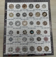 Boutons en métal matelassés antirouille à tige, avec strass et cristaux floraux, pour blazers, directement de l'usine