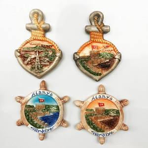 <span class=keywords><strong>Souvenir</strong></span> turistico personalizzato della città di tacchino in resina Alacati 3D raccolta di paesaggi magneti da frigo - Product Image 3