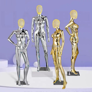Vetrina completo corpo <span class=keywords><strong>abito</strong></span> da sera da sposa donna manichini in metallo con testa in metallo cromato oro <span class=keywords><strong>grande</strong></span> <span class=keywords><strong>seno</strong></span> oro Sexy manichini femminili - Product Image 1