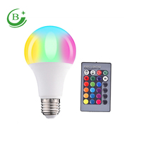 Ampoule LED RVB à changement de couleur avec télécommande AC85-265V 3W E27 A60 A50, vente chaude