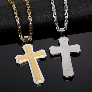 Usine de bijoux religieux uniques, fabrication sur mesure OEM, pendentif en acier inoxydable 316 pour homme, croix de Jésus-Christ en métal - Product Image 5