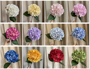 KEWEI-H001 Fleurs artificielles en soie 3D Hydrangea soleil bleu foncé Grande fleur artificielle Hydrangea pour décoration de mariage - Product Image 6