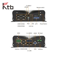 KTB-526-6U 7/8/10/11/12/13e génération I3/I5/I7 Mini PC industriel embarqué sans ventilateur avec 2*LAN, 6*USB, 6*COM, 1*HDMI, 1*VGA
