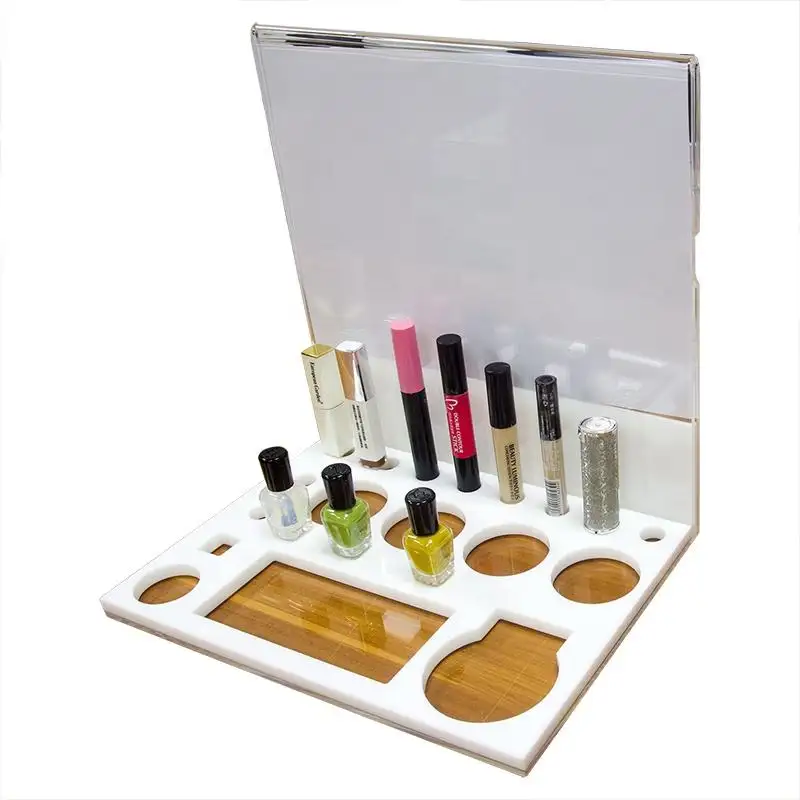 Exhibition costom nail polish stand acrylic lipstick display stand with logo