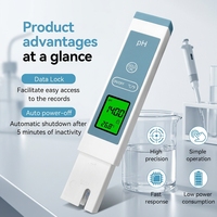 Medidor Digital de pH y EC Portátil, Precisión de 0.1pH, Bajo Consumo, Batería AAA, Pantalla LCD, Tipo Pluma, para Acuarios