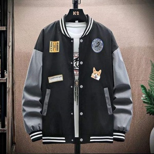 Fashion Coated Formal Bomber Jacket Plus Size Men's Eco-Friendly Polyester/Cotton Custom Logo Plain - Product Image 5