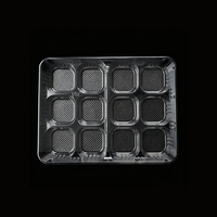 Barquette d'emballage transparente de qualité alimentaire jetable pour pâtisseries, divisée en 12 petites compartiments