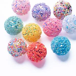 Cuentas Acrílicas de 16 mm con Orificio Recto para Manualidades, Cadena para Teléfono Móvil, Llavero, Accesorios para Colgar en el Coche, Lentejuelas de Colores Modernos, Marca JC - Product Image 1