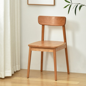 Dining Chair Solid Wood Cherry Wood <b>Backrest</b> Modern Nordic Style For Small Apartments - Product Image 3
