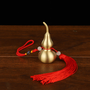 Pendentif Gourde en Cuivre Doré Ouvrable avec Pompon Rouge et Perles de Jade – <span class=keywords><strong>Symbole</strong></span> Traditionnel Chinois de Protection et de Prospérité pour la Décoration de la Maison et de la Voiture - Product Image 5