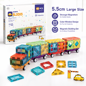 Bloques Magnéticos de 5.5cm, Juego de Construcción de Ventanas de Colores para Educación <span class=keywords><strong>STEM</strong></span>, Importadores y Cadenas de Minoristas en Europa - Product Image 1