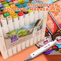 Ensemble de marqueurs d'art professionnels à double pointe, encre à l'alcool de haute qualité, design carré blanc pour le dessin de précision et la coloration