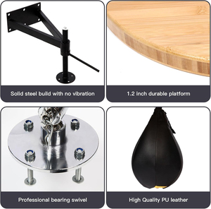 Entraînement de <span class=keywords><strong>boxe</strong></span> Planche de bois dur de 1.2 pouces d'épaisseur Cadre en acier robuste <span class=keywords><strong>Kit</strong></span> de plate-forme de sac de vitesse réglable avec sac de vitesse pivotant - Product Image 5