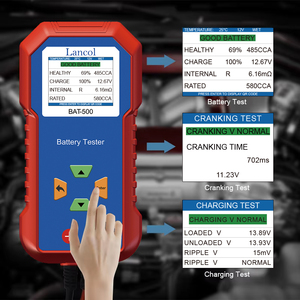Тестер-анализатор для натрий-ионных и литиевых аккумуляторов 12-24В, двухпроводной зажим Кельвина, 1 год гарантии, 40-3000CCA, емкость 3-360Ач - Product Image 2