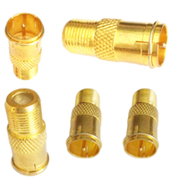 Adaptador RF con Chapado en Oro, Conector Macho Rápido Tipo F a Conector Hembra Tipo F