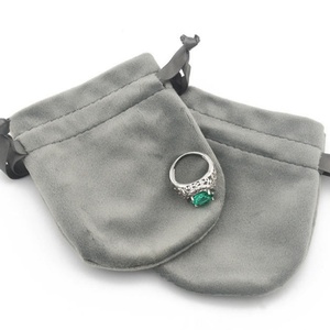 Gourd-shaped Eco-Friendly Velvet Cloth Bag <b>Ribbon</b> Pull-String Ring 8x10cm Durable Packaging for Earring Gift Jewelry Accessories - Product Image 4