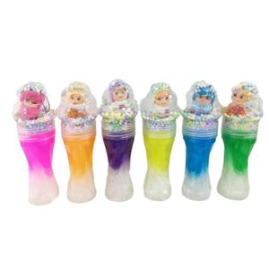 ดินน้ำมันสไลม์ DIY ยอดนิยม สีสันสวยงาม คล้ายเมฆ สำหรับเด็ก พร้อมฟองสบู่และคริสตัล - Product Image 5