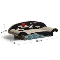 Vente en gros de lit de luxe en carton ondulé en forme de canapé avec arbre à chat ondulé classique en sisal et en cataire