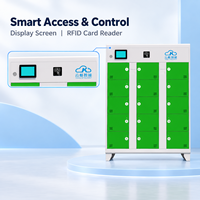 Armoire de recharge intelligente verte IP54 pour extérieur à 15 baies avec carte RFID pour flotte de vélos électriques - Usine source en Chine