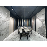 Dalles de Porcelaine Grand Format 3200*1600MM, Design Populaire Aspect Marbre, Pierres Frittées Ultra Brillantes pour Murs et Revêtements de Sol