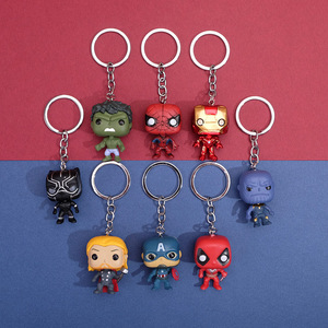 Llavero de Resina Versión Q de Héroes Más Vendidos: Iron Man, Spider-Man, Thor, Pantera Negra - Colgantes Pequeños para Comercio Exterior - Product Image 1